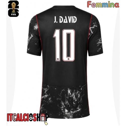 Canada Jonathan David #10 Seconda Maglia Femmina Mondiali 2026 Manica Corta